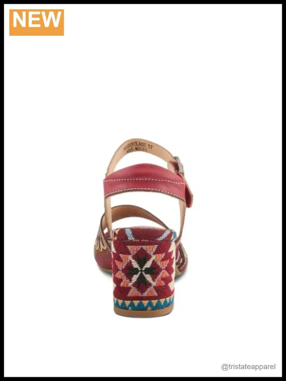 Hand-Painted Leather Ankle Strap Platform Sandals - Block Heel